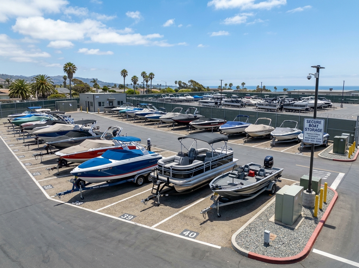 Clean stored boat and RV lot in Lincoln CA